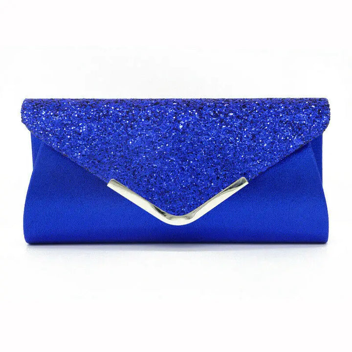 Petit Sac Paillette Enveloppe Bleu