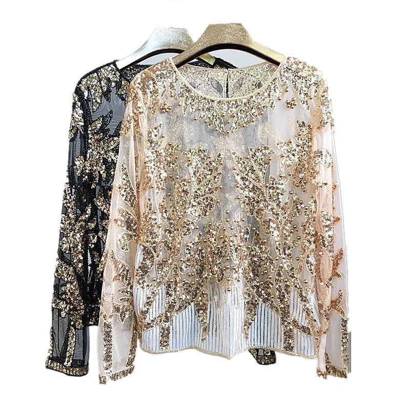 Blouse Sequin Transparente