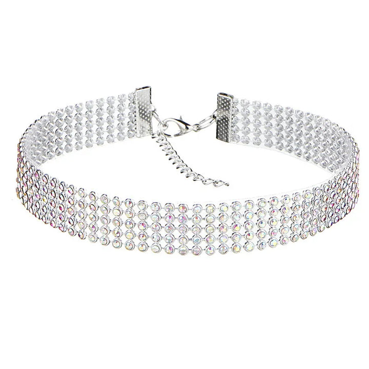 Collier Rectangle Strass Multi couleurs