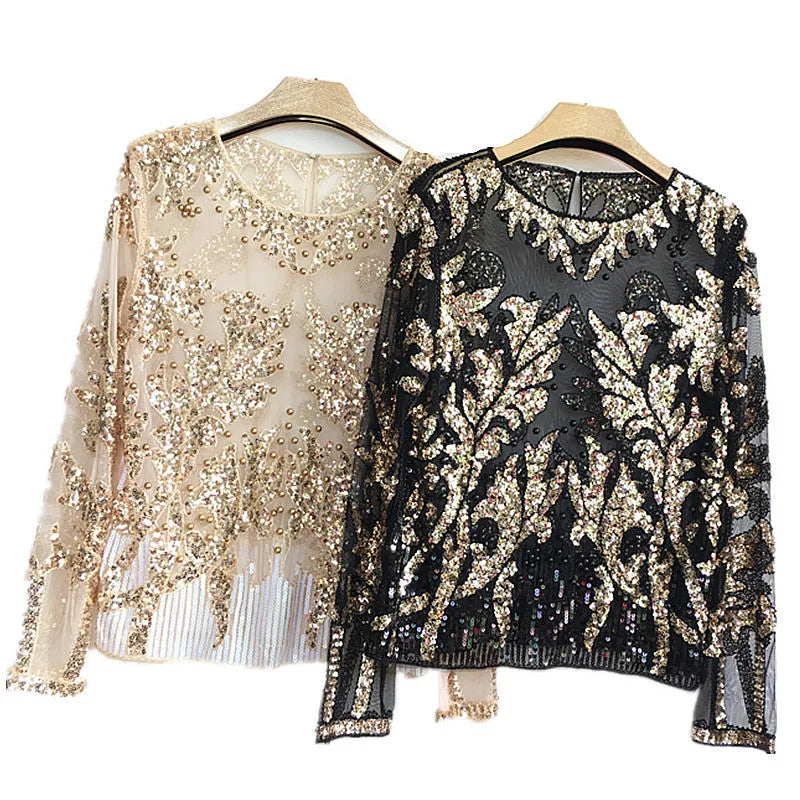 Blouse Sequin Transparente