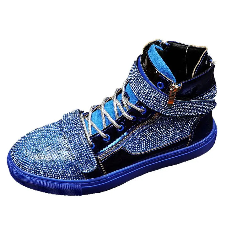 Sneaker Montante Strass bleue