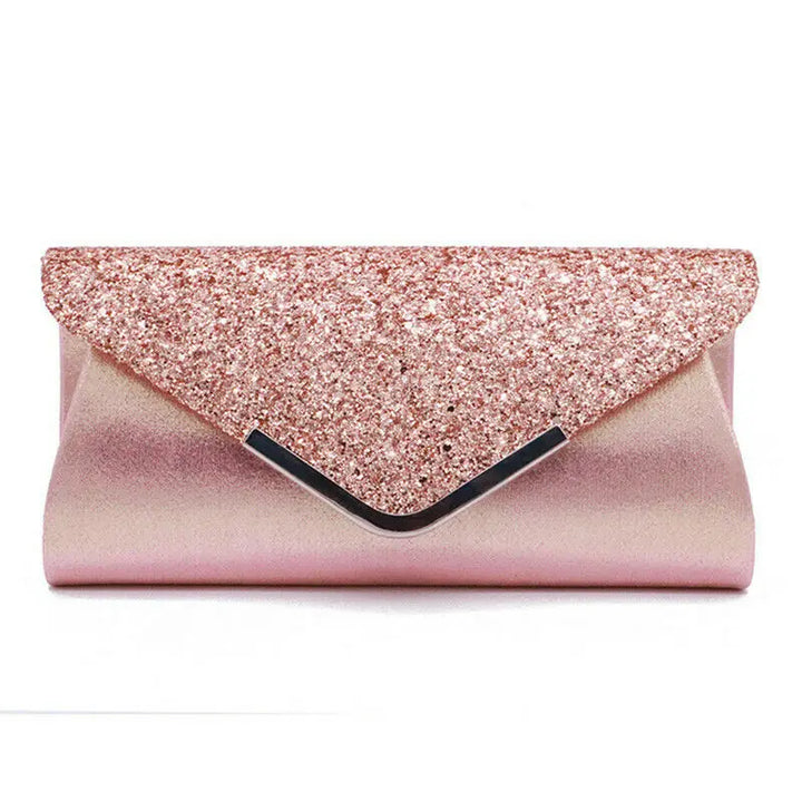 Petit Sac Paillette Enveloppe Rose