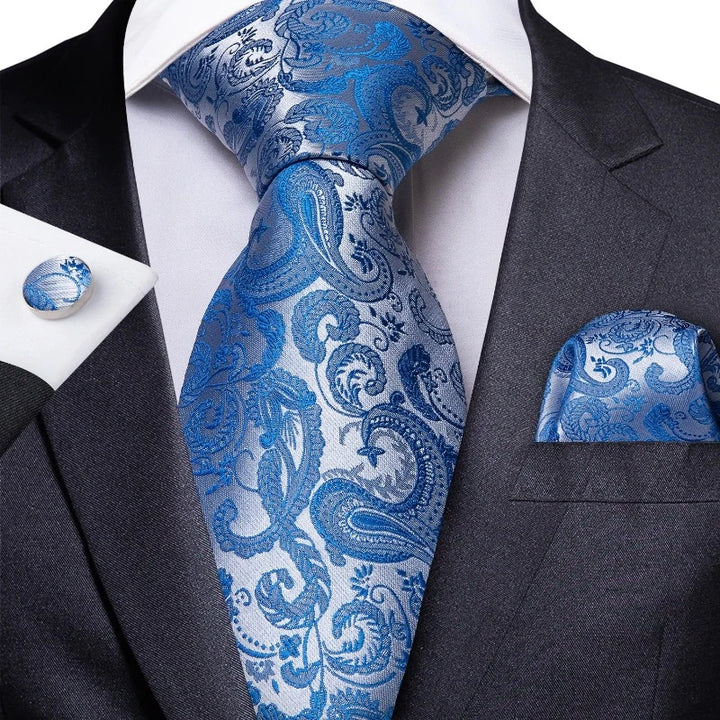 Cravate Bleu Argenté  Homme