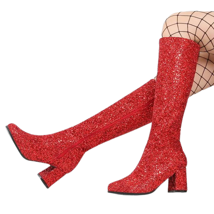 Bottes Paillettes Femme rouge