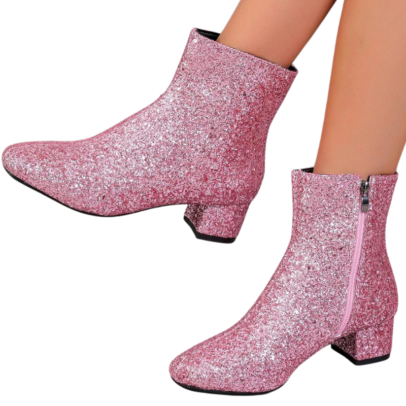 Boots Paillettes rose