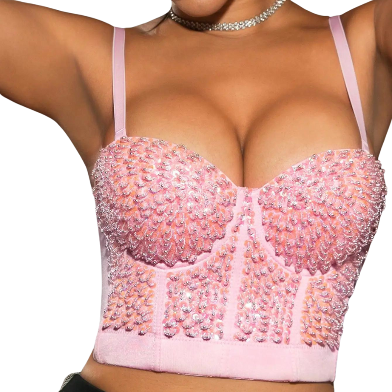 Bustier à Paillettes rose