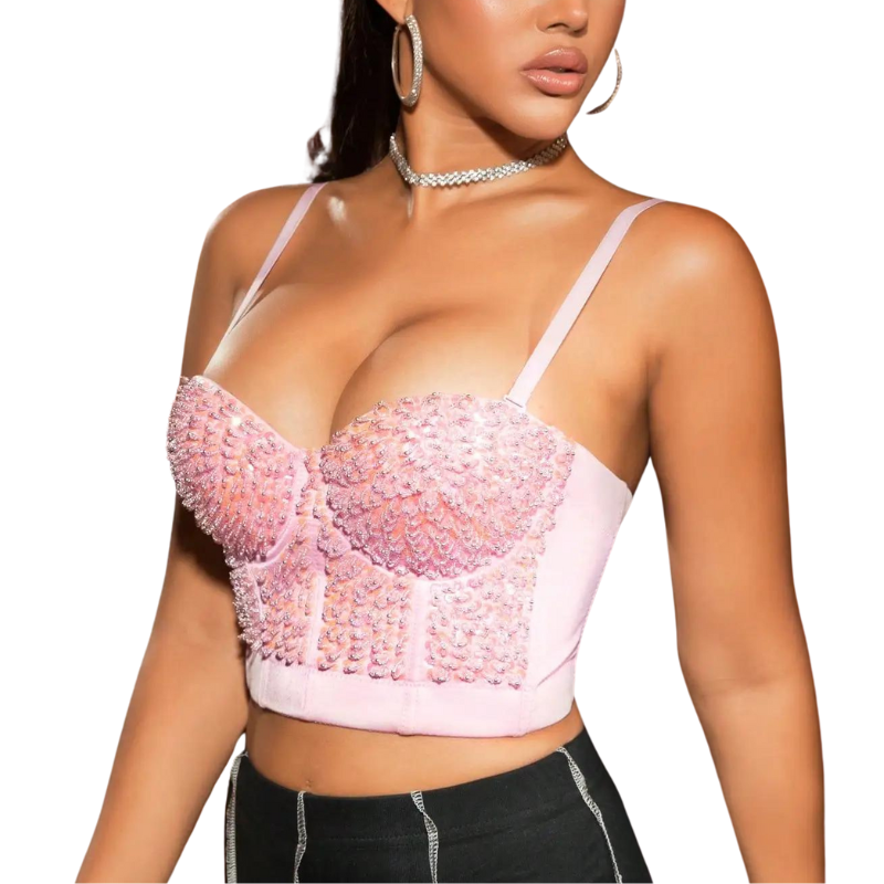 Bustier à Paillettes rose