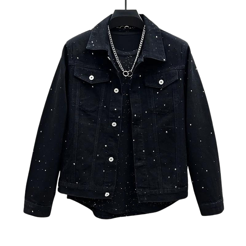 Veste Noir Jean Strass 