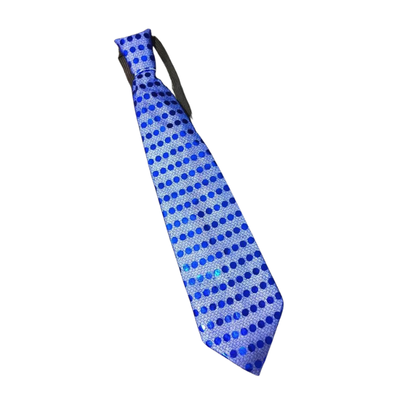 Cravate Paillette LED bleu