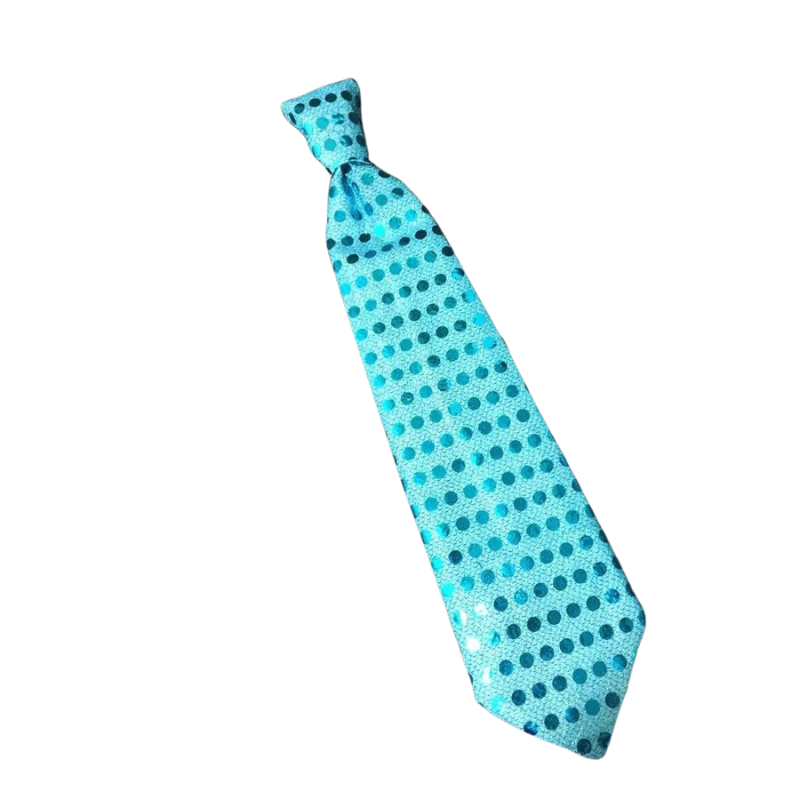 Cravate Paillette LED bleu clair