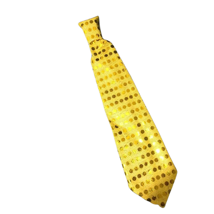 Cravate Paillette LED jaune