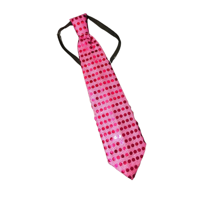 Cravate Paillette LED rose