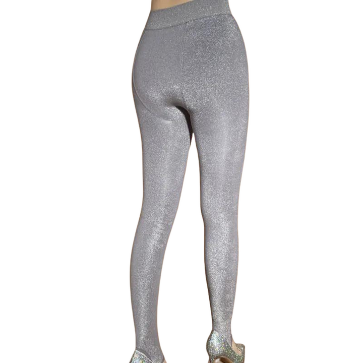 Legging Paillette Femme argent