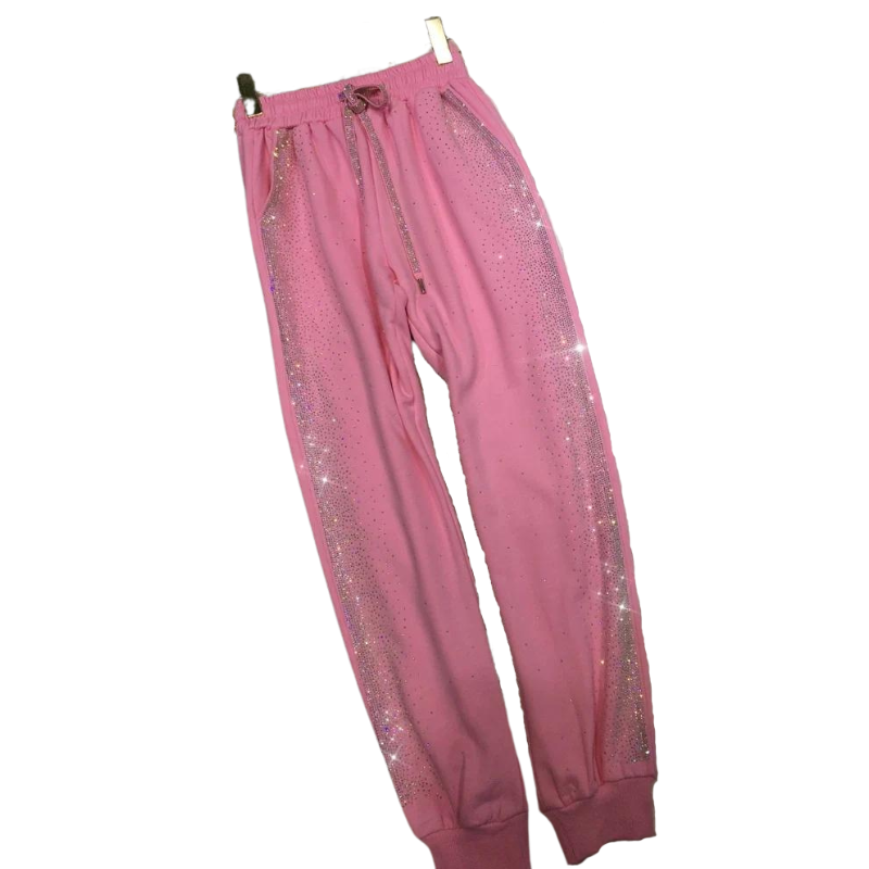 Bas Jogging Strass Femme rose