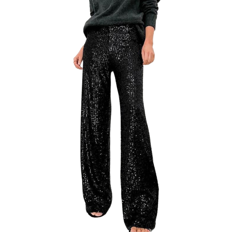 Pantalon noir pailleté femme hotsell