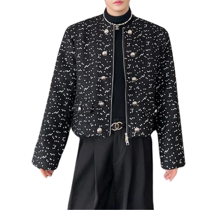 Veste Paillette Homme Noir 