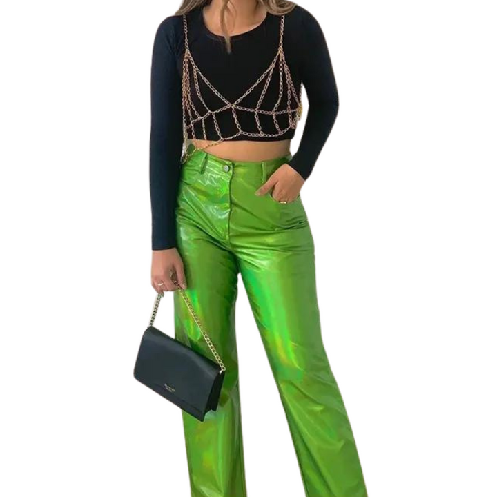 Pantalon Doré Large vert