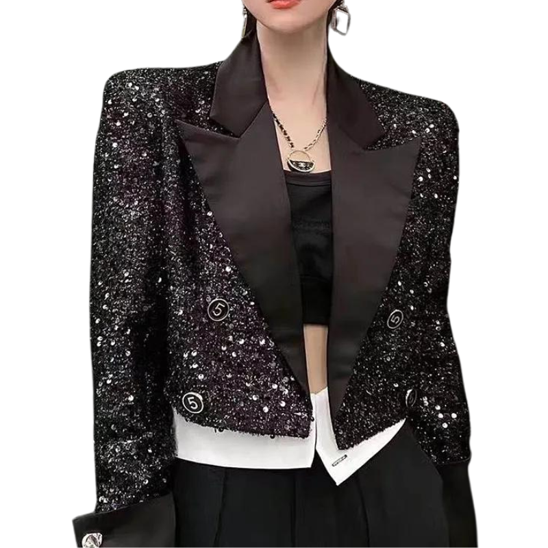 Veste Paillette Femme Strass Paillettes Strass Paillettes