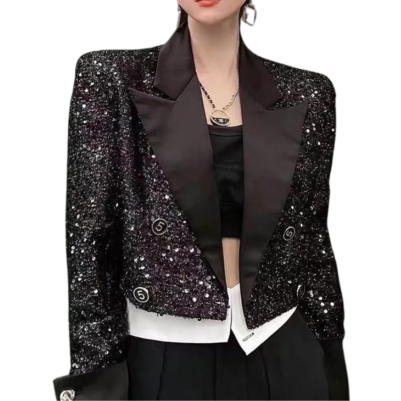 Veste strass paillettes new arrivals