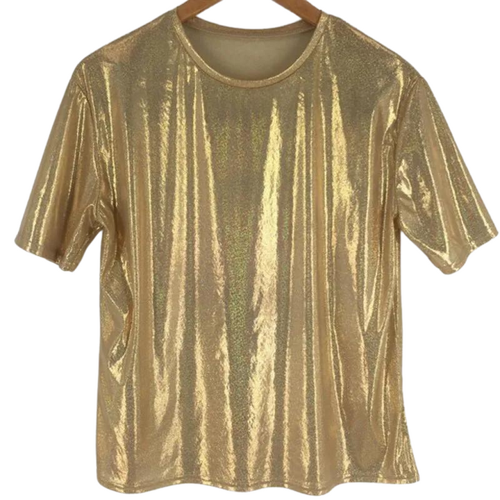 T Shirt Paillette Brillant or