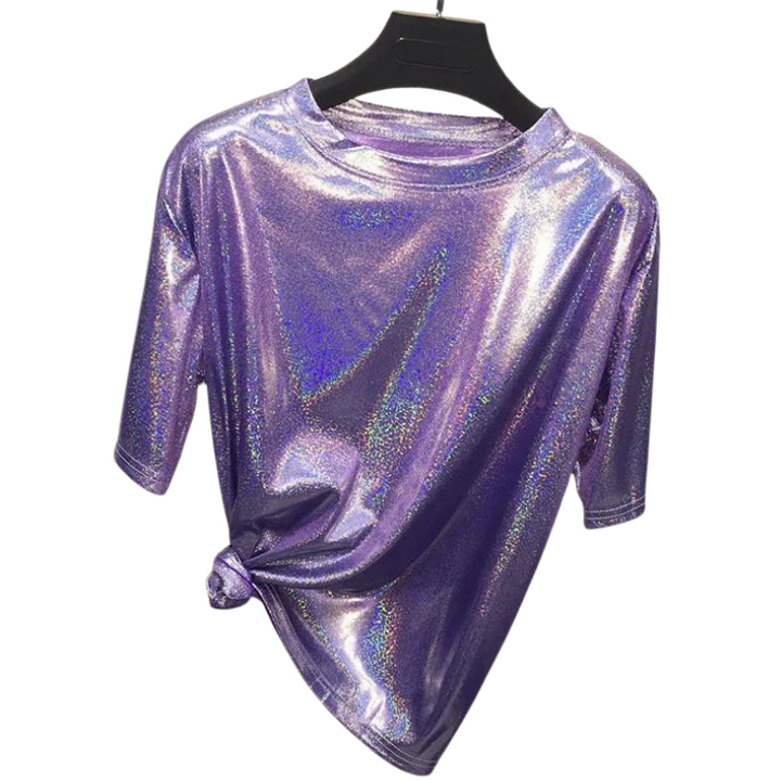 T Shirt Paillette Brillant violet