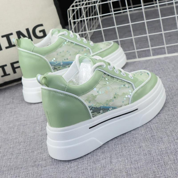 Chaussure Paillette Transparent Semelle Haute vert