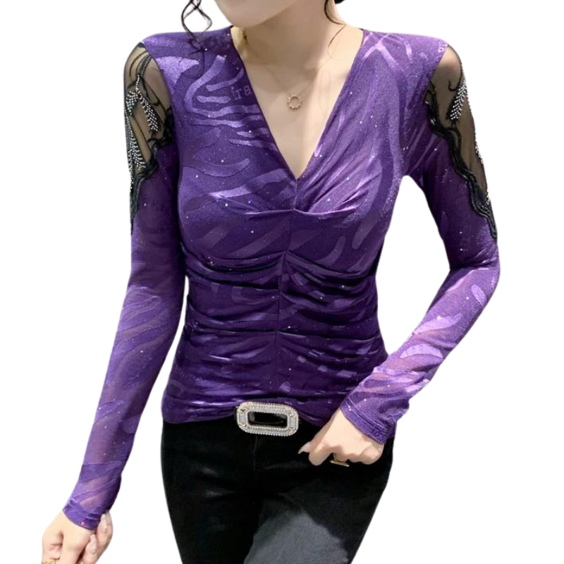 T Shirt Paillette violet