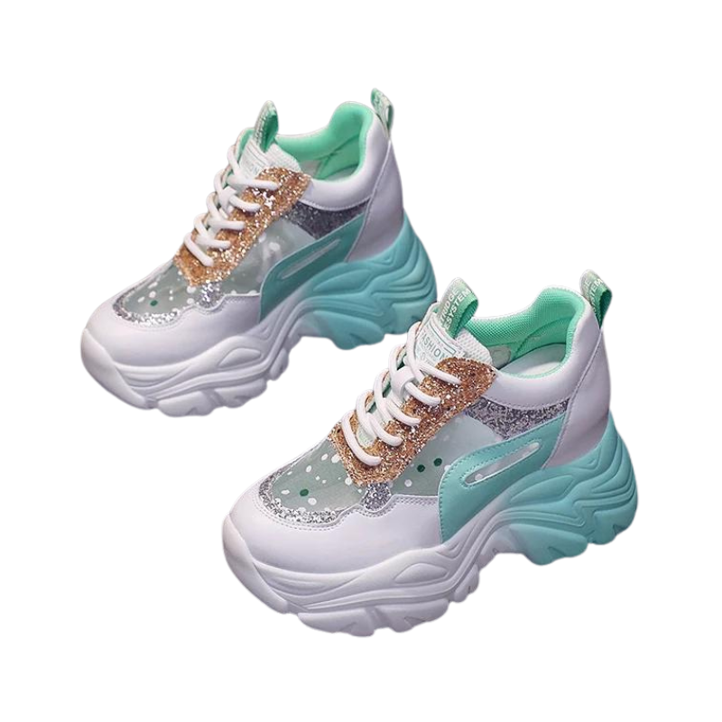 Basket Paillette Transparent Semelle Haute