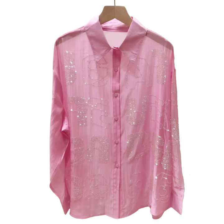 Chemise Avec Strass Femme rose