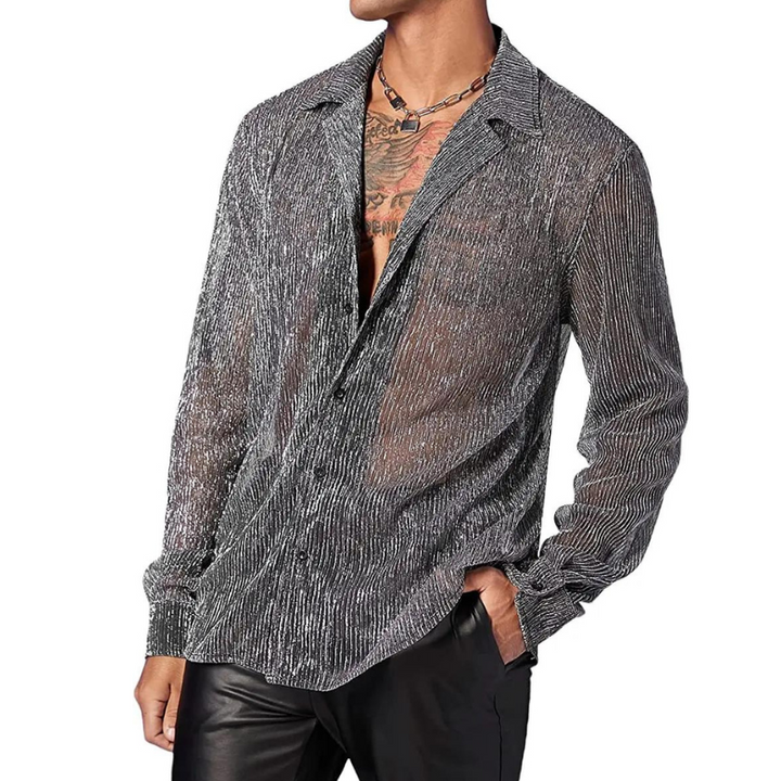 Chemise Homme Paillette Transparent