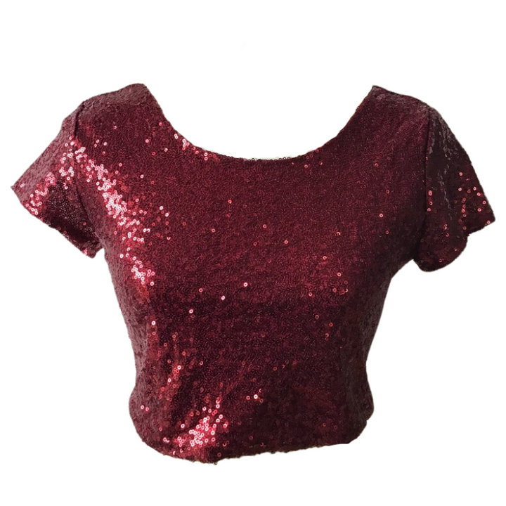 Crop Top Paillette rouge