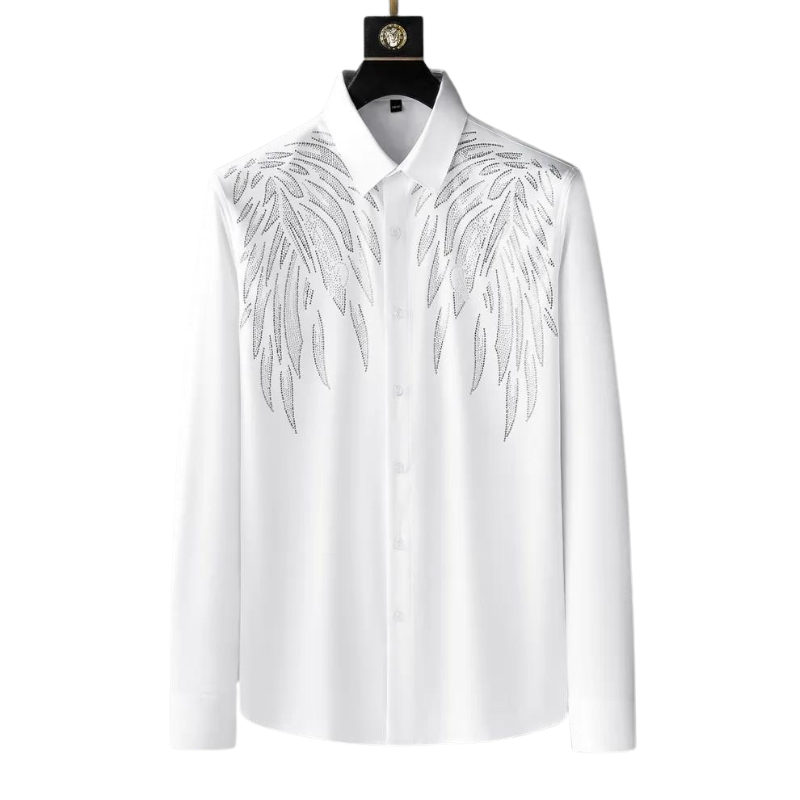 Chemise Homme  blanche Strass Ailes