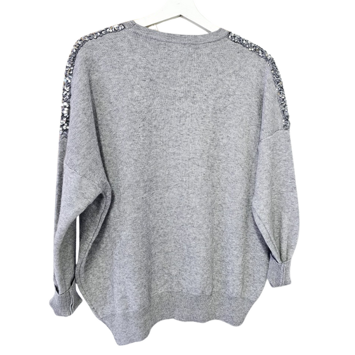 Pull Paillette Col Rond Femme