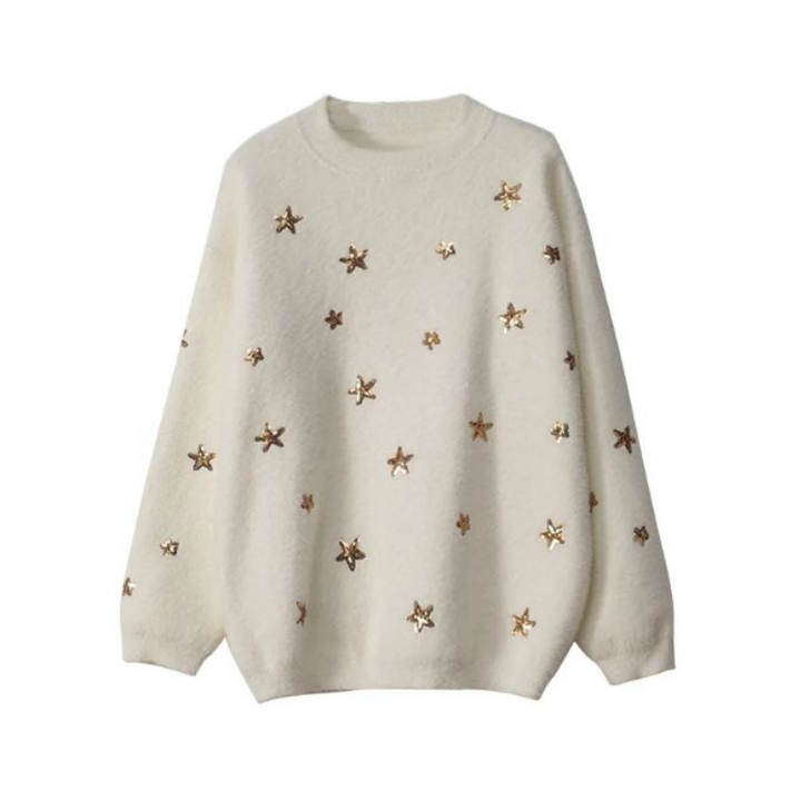 Pull beige Pailleté Femme Etoile