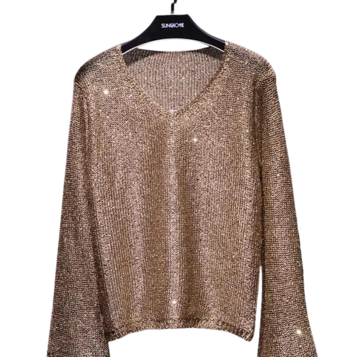 Pull Paillette marron