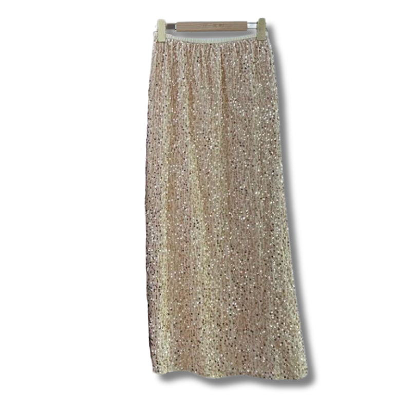 Jupe Mi Longue Paillettes Femme