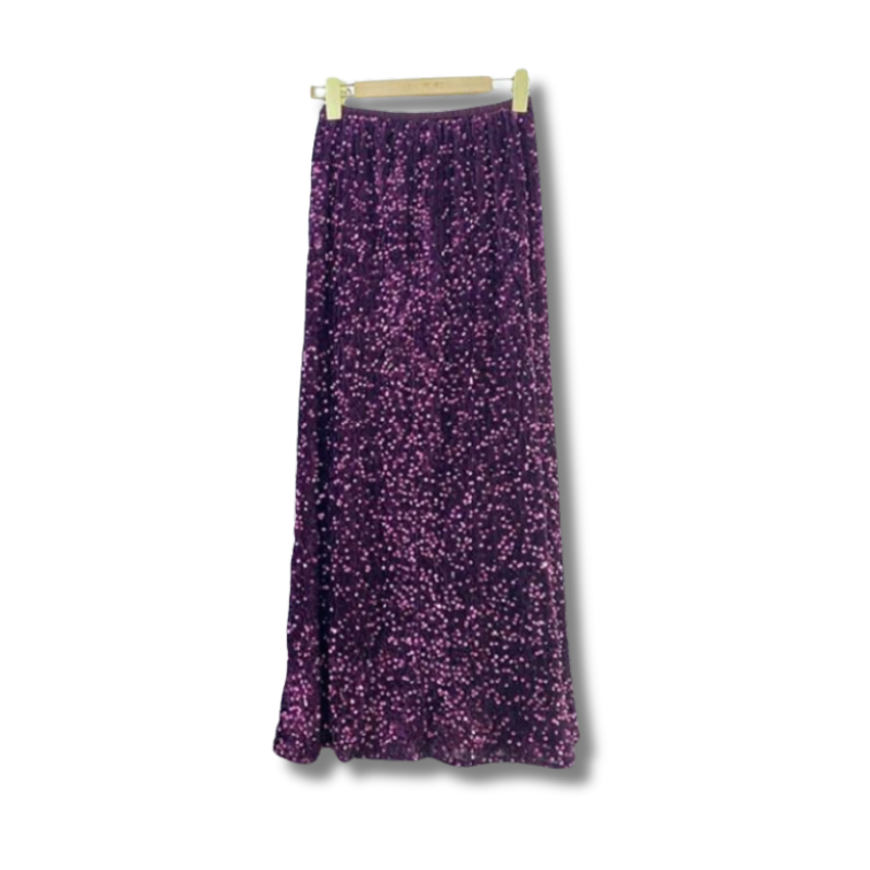 Jupe Mi Longue Paillettes Femme violet