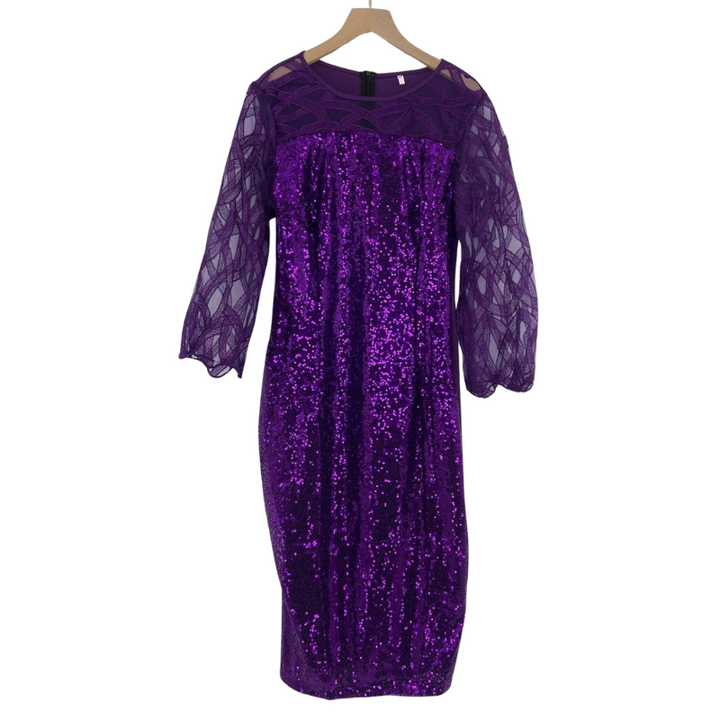 Robe Sequin Mi Longue violet