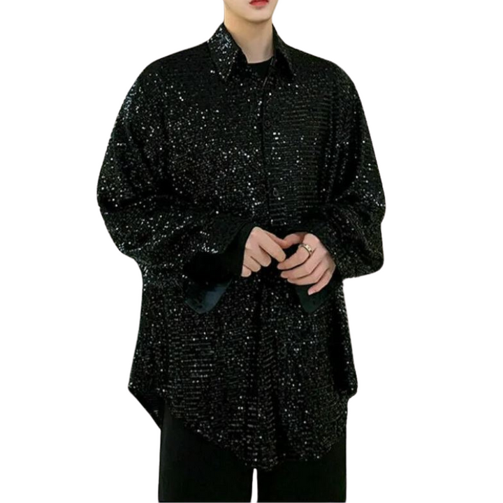 Chemise Paillette Homme noir