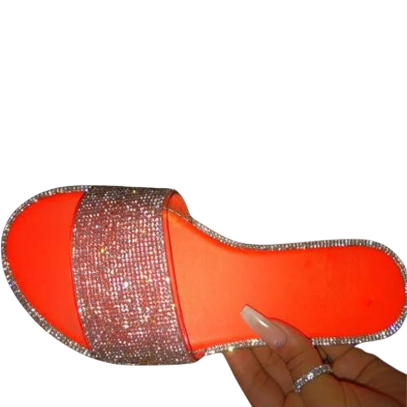 Sandale Avec Strass Femme orange