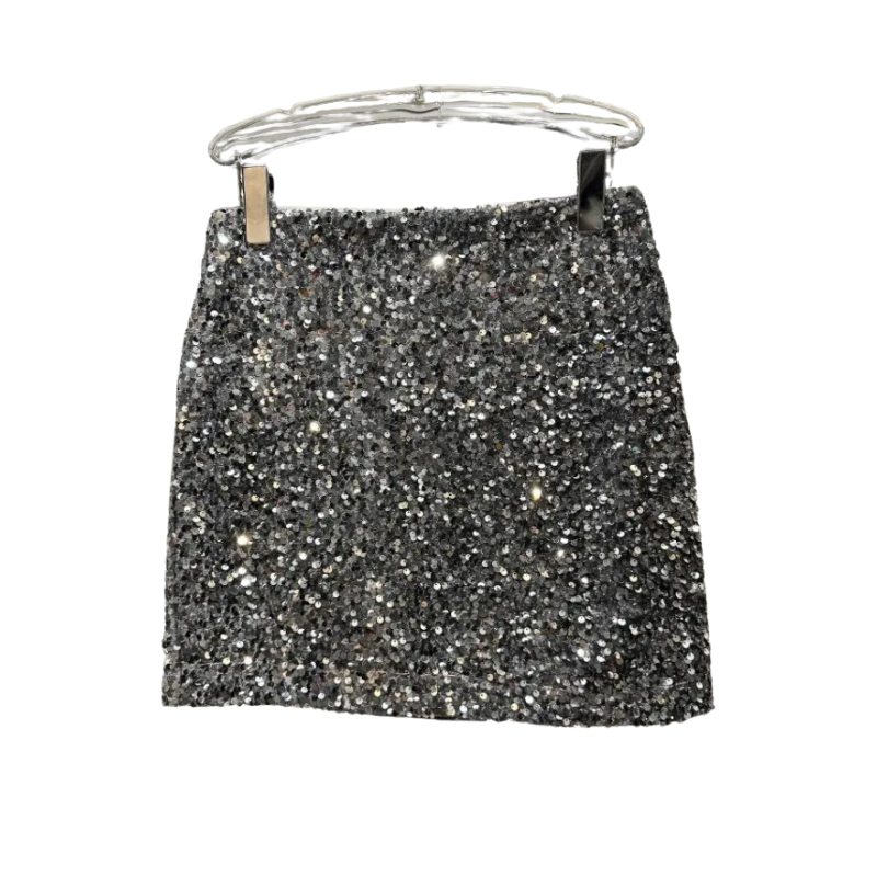 Jupe Courte Sequin gris