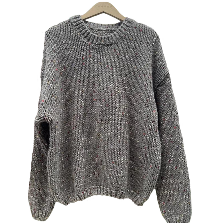 Pull Laine gris Paillette Femme