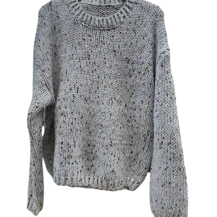 Pull Laine gris  Paillette Femme