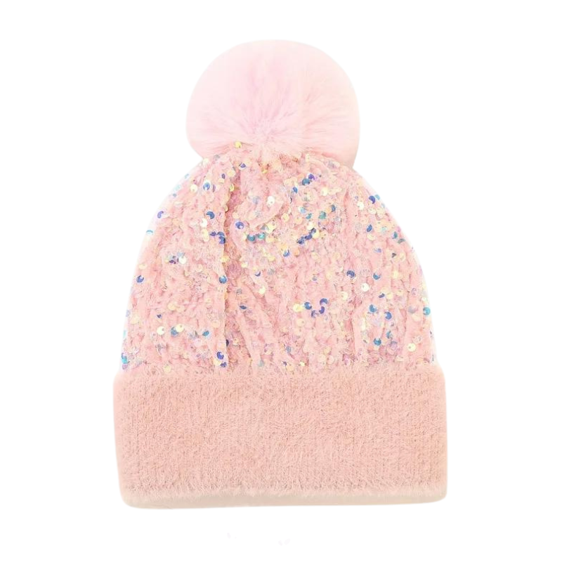 Bonnet Paillette Femme rose