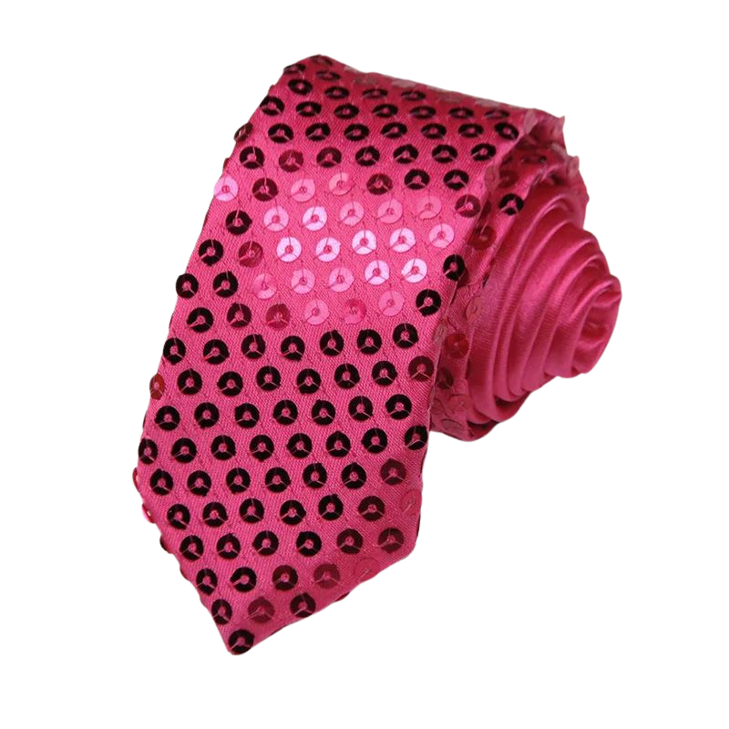 Cravate à Paillette Homme Femme rose