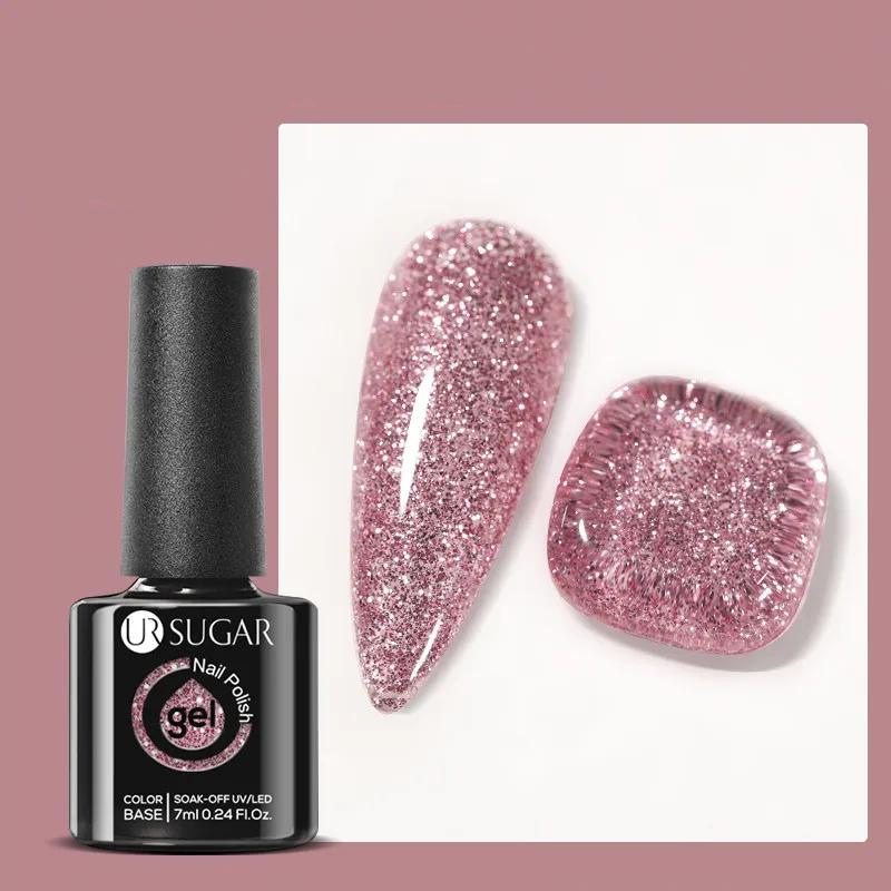 Gel à Ongles Pailleté Vieux rose