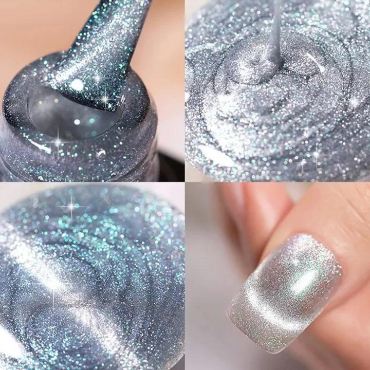 Gel Ongles Pailleté Galaxy argent