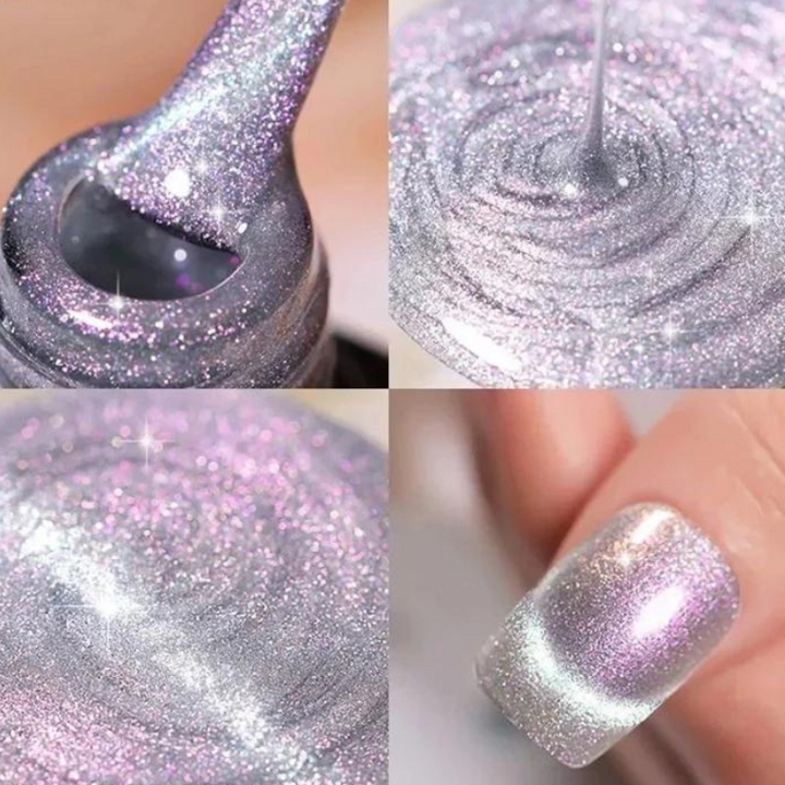 Gel Ongles Pailleté Galaxy argenté