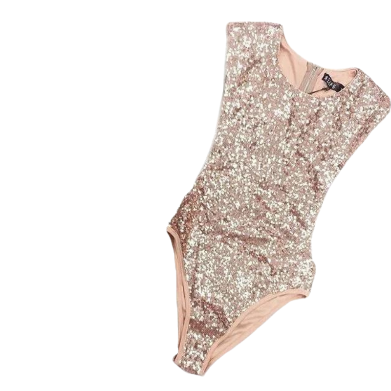 Maillot de Bain Pailleté Beige