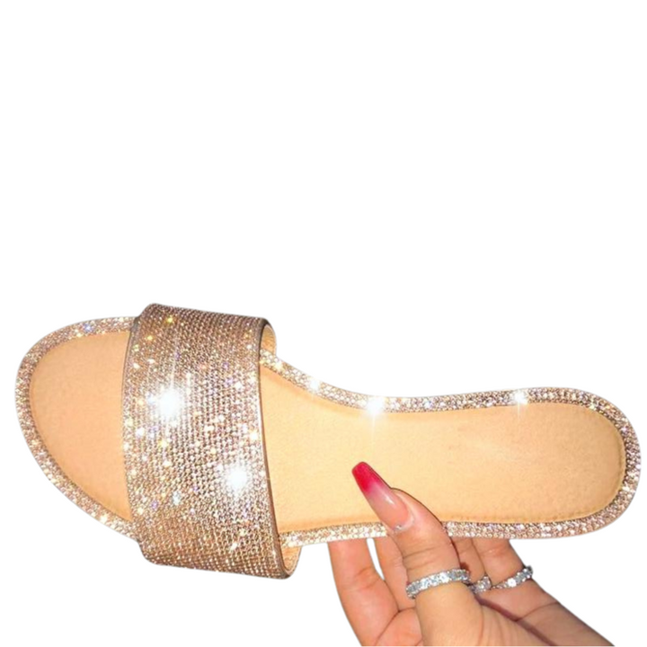 Sandale Avec Strass Femme Champagne Strass Paillettes